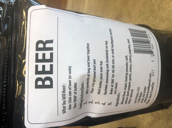 Back of Beer Bread Mix